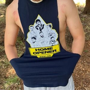 GOLDEN STATE WARRIORS CUT OFF SLEEVELESS TANK TOP SHIRT HOME OPENER GAME PLAYERS